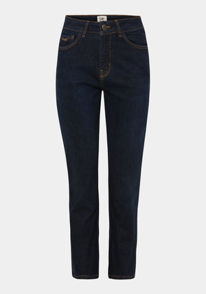 I SAY Monza Straight Jeans Pants 697 Dark Denim Unwashed