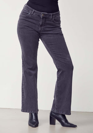 I SAY Verona Flare Jeans Pants 958 Dark Grey Wash
