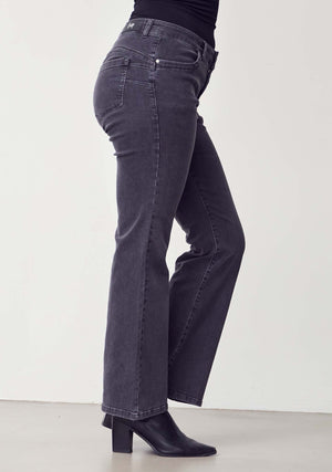I SAY Verona Flare Jeans Pants 958 Dark Grey Wash