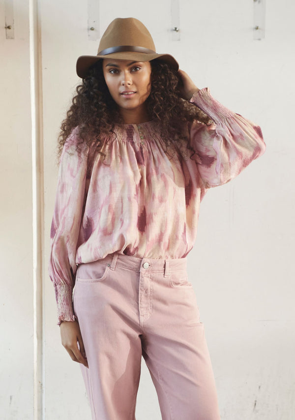 I SAY Ane Button Blouse Blouses I44 Rose Dream