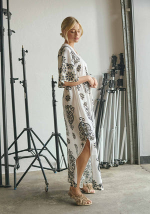 I SAY Ane Long Dress Dresses N25 Summer Border Print