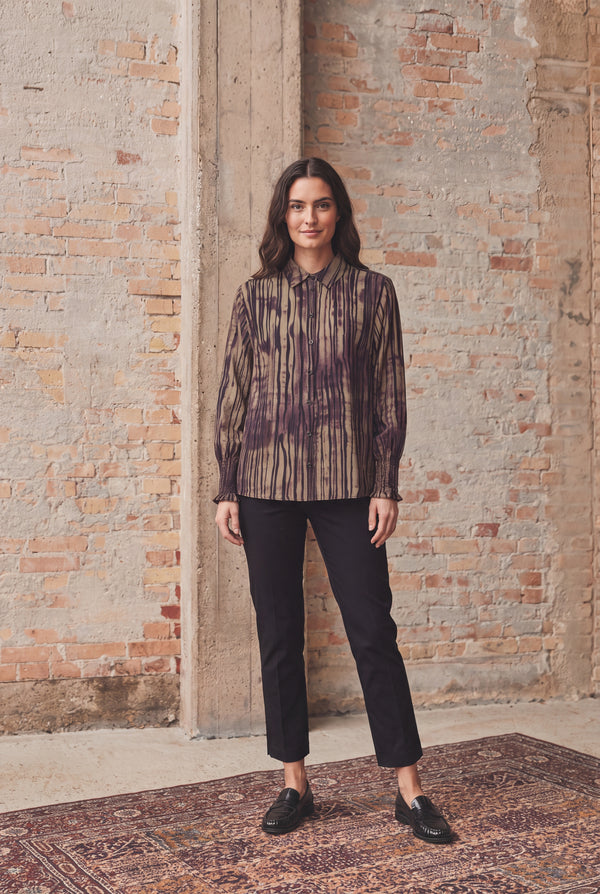 I SAY Ane Smock Shirt Shirts N42 Aubergine Flow