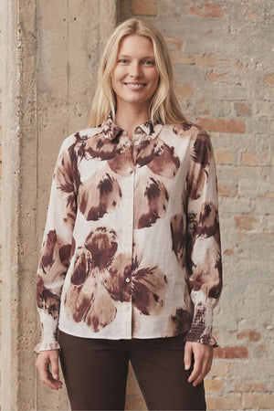 I SAY Ane Smock Shirt Shirts N47 Aubergine Floral