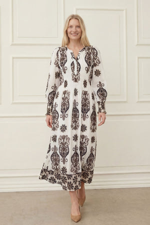 I SAY Ane V-Neck Dress Dresses N25 Summer Border Print