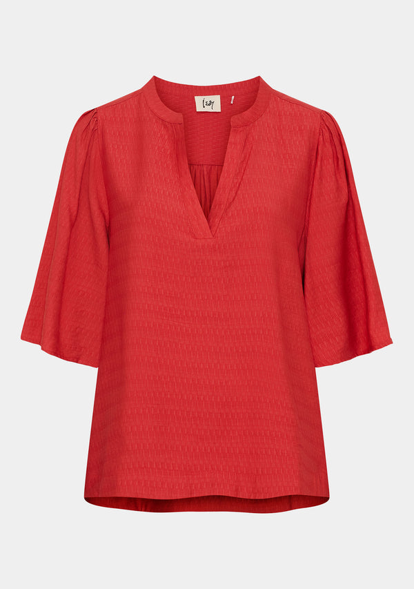 I SAY Ane s/s Blouse Blouses 432 Fresh Red