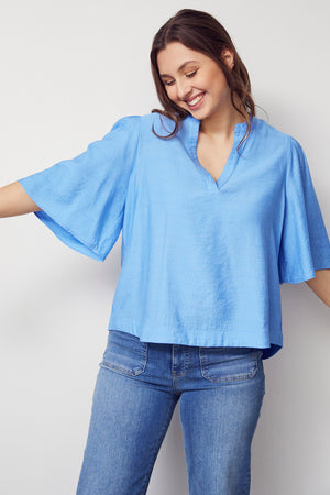 I SAY Ane s/s Blouse Blouses 608 Spring Blue