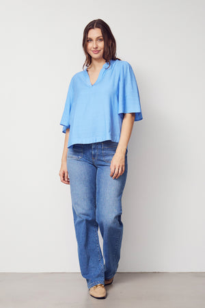 I SAY Ane s/s Blouse Blouses 608 Spring Blue