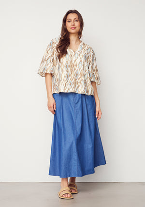 I SAY Ane s/s Blouse Blouses M66 Light Mint Square