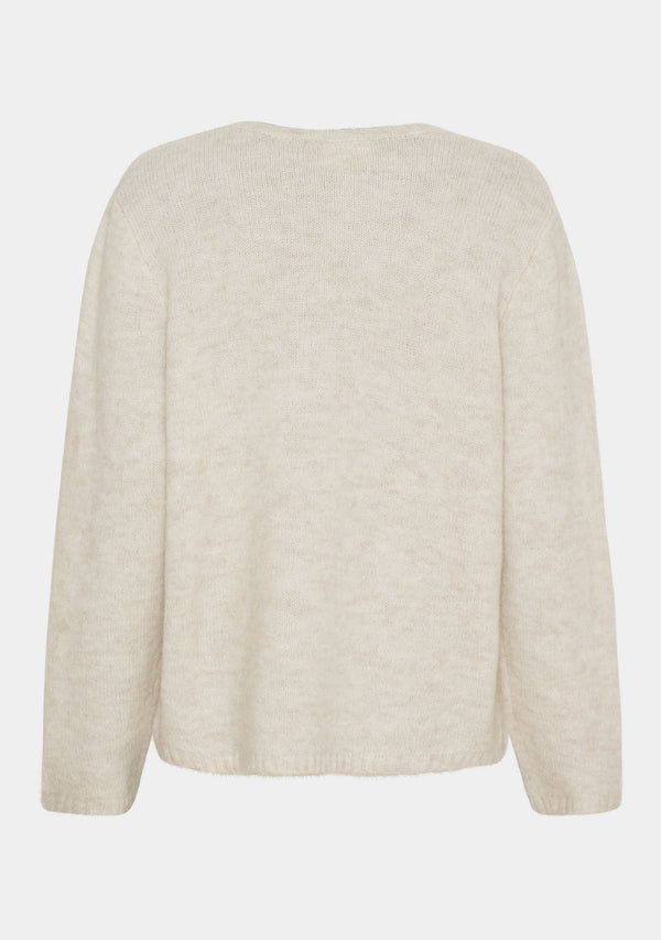 I SAY Anna Classic Cardigan Knitwear 101 Broken White