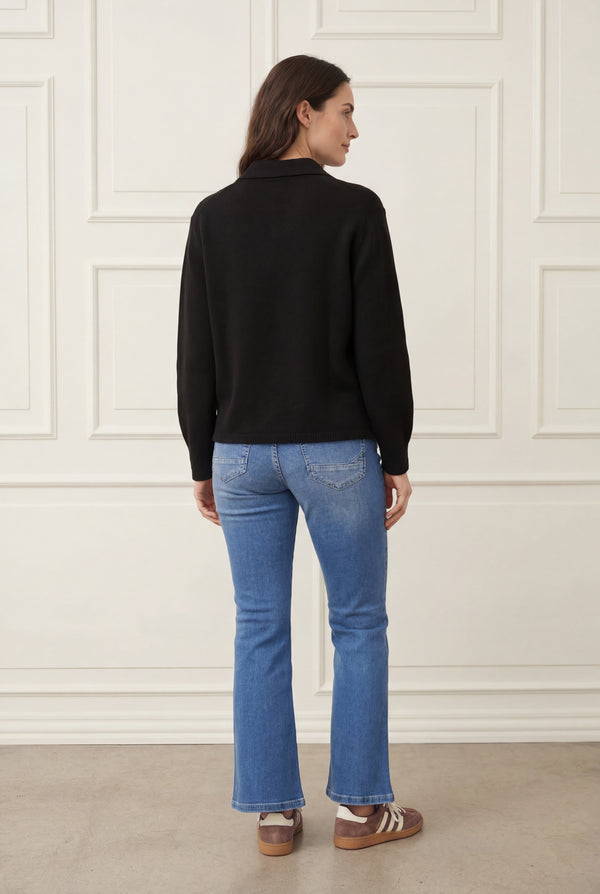 I SAY Anna Colar Cardigan Knitwear 900 Black