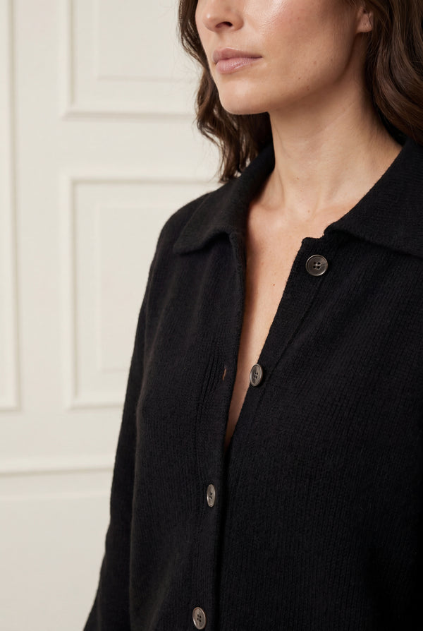 I SAY Anna Colar Cardigan Knitwear 900 Black