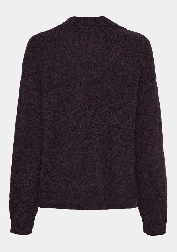 I SAY Anna Colar Pullover Knitwear 419 Aubergine