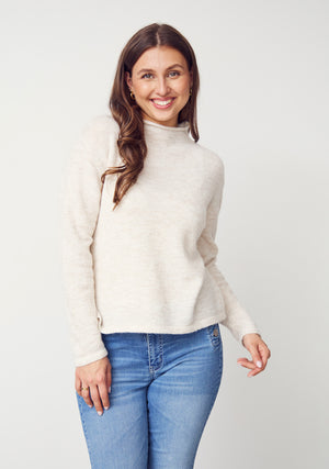 I SAY Anna Highneck Pullover Knitwear 101 Broken White