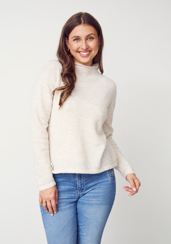 I SAY Anna Highneck Pullover Knitwear 101 Broken White
