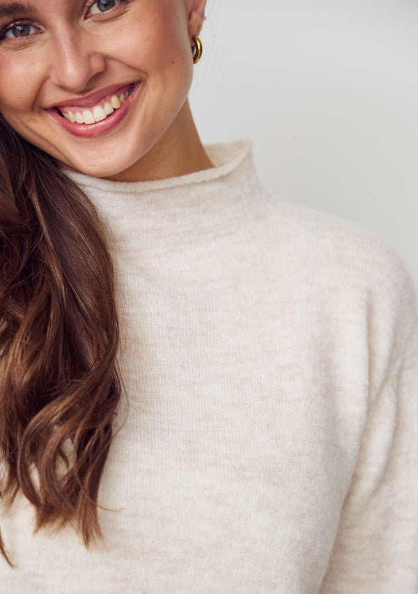 I SAY Anna Highneck Pullover Knitwear 101 Broken White