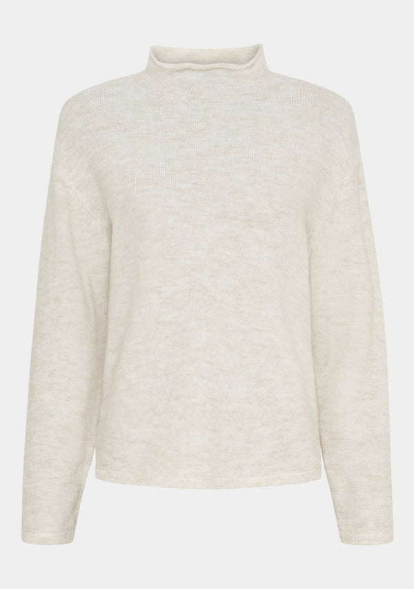 I SAY Anna Highneck Pullover Knitwear 101 Broken White