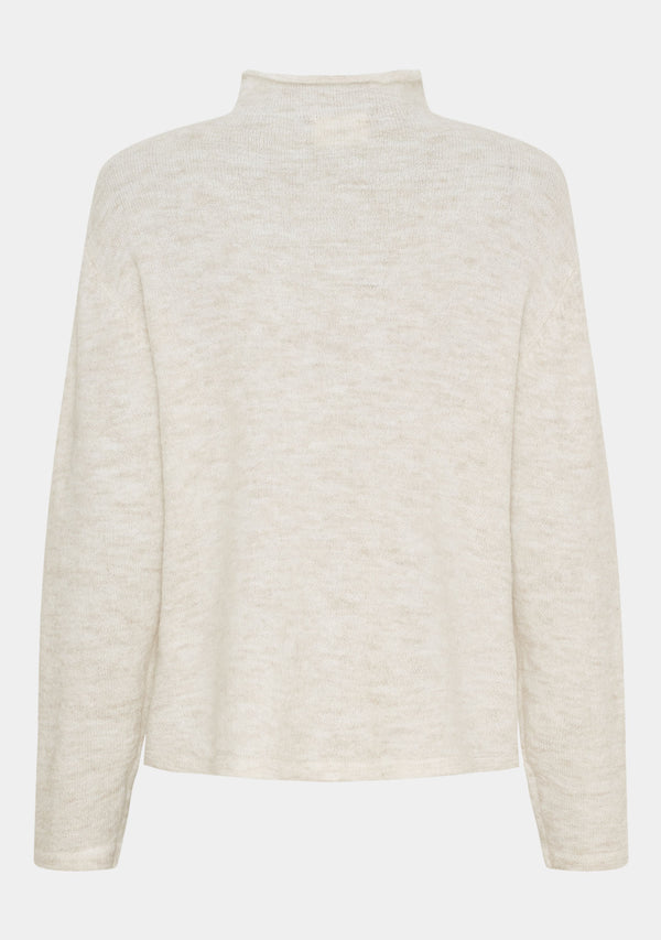 I SAY Anna Highneck Pullover Knitwear 101 Broken White
