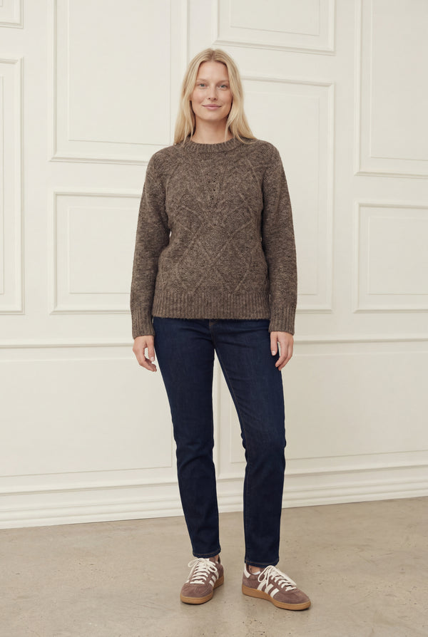 I SAY Anna New Pullover Knitwear 361 Taupe Melange