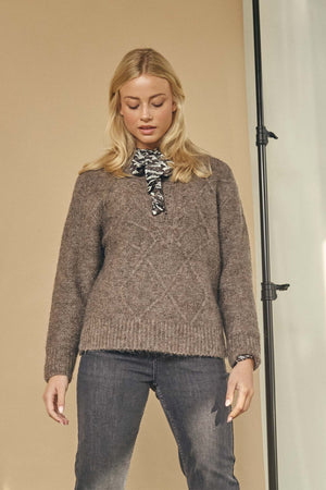 I SAY Anna New Pullover Knitwear 361 Taupe Melange