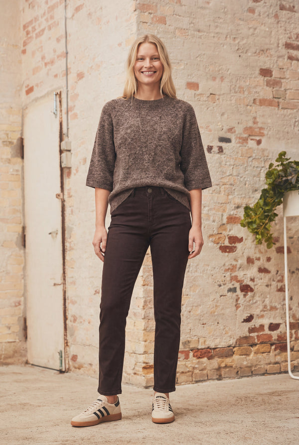I SAY Anna s/s Pullover Knitwear 361 Taupe Melange