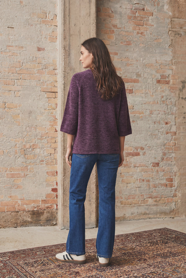 I SAY Anna s/s Pullover Knitwear 419 Aubergine