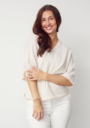 I SAY Anna s/s V-Neck Pullover Knitwear 101 Broken White