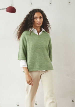 I SAY Anna s/s V-Neck Pullover Knitwear 838 Delicate Green