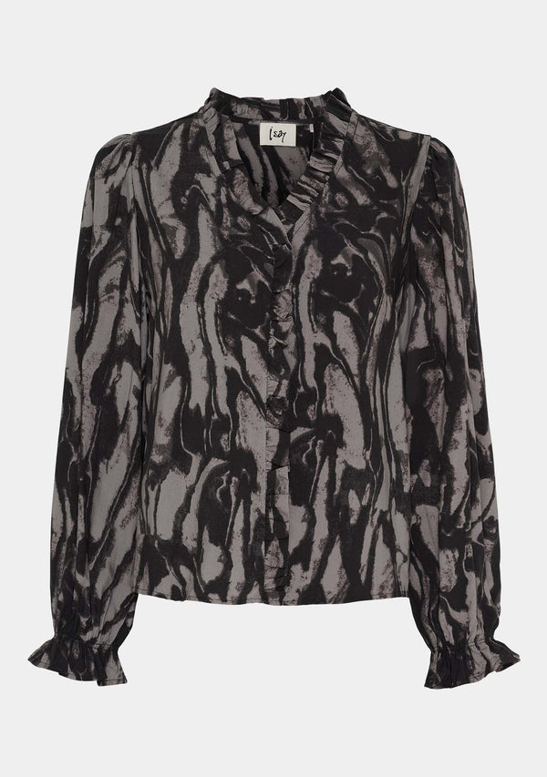 I SAY Annica Flounce Blouse Blouses M96 Greyish