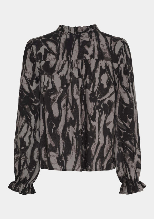 I SAY Annica Flounce Blouse Blouses M96 Greyish
