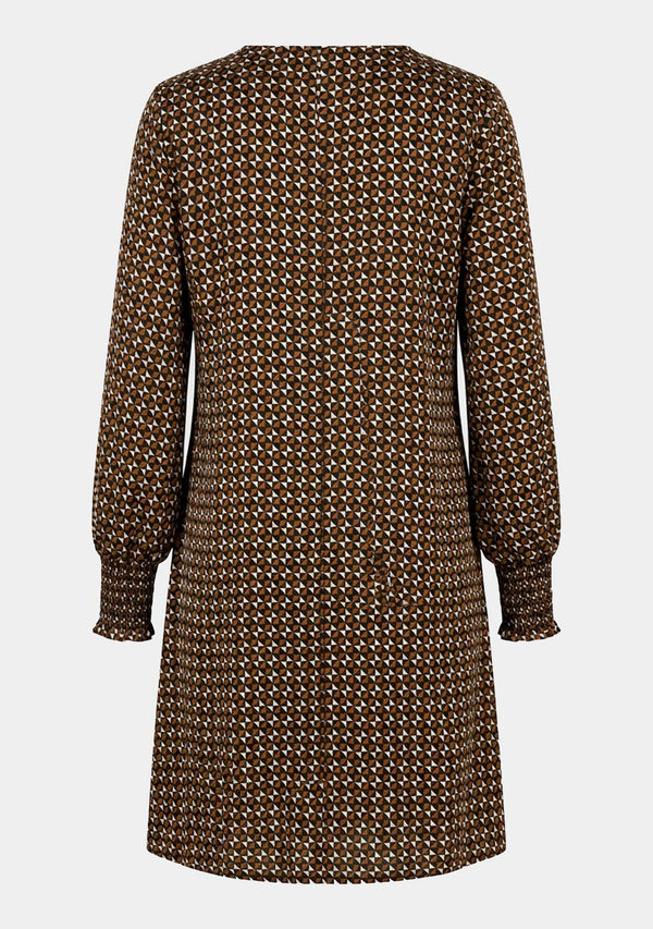 I SAY Bitten Pleat Dress Dresses A93 Geometric
