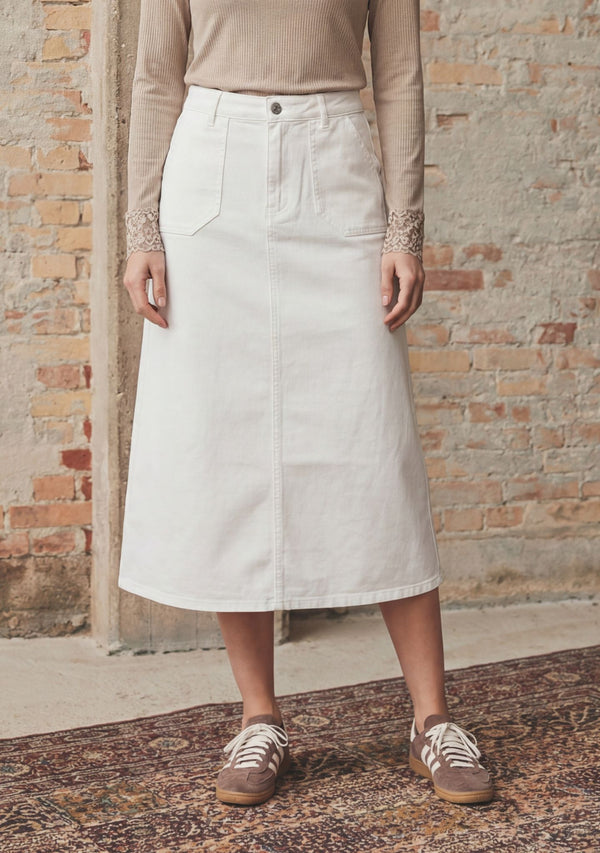 I SAY Carpi Denim Skirt Skirts 101 Broken White
