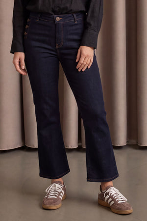 I SAY Como Button Jeans Pants K97 Unwashed Denim