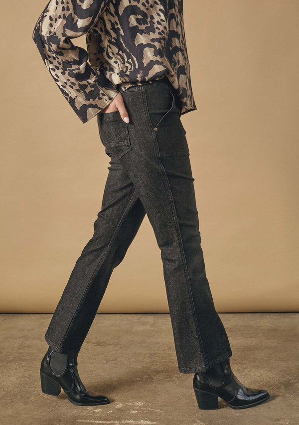 I SAY Como Flare Jeans Pants 923 Washed Grey