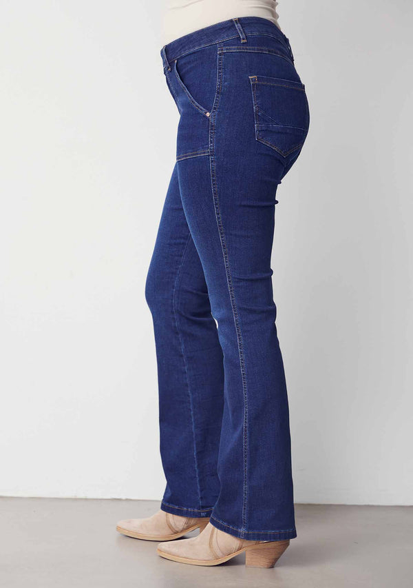 I SAY Como Long Flare Jeans Pants 662 Dark denim