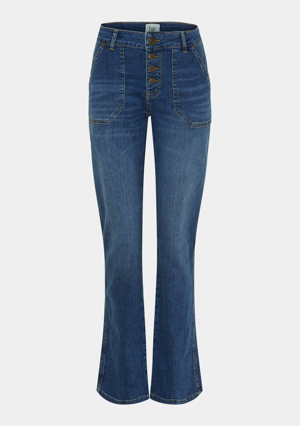 I SAY Como Long Jeans Pants 700 Mid Denim Wash