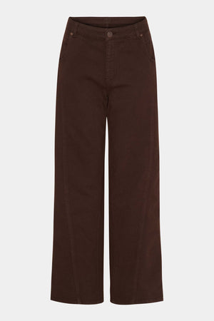 I SAY Como Slit Twill Pant Pants 356 Dark brown