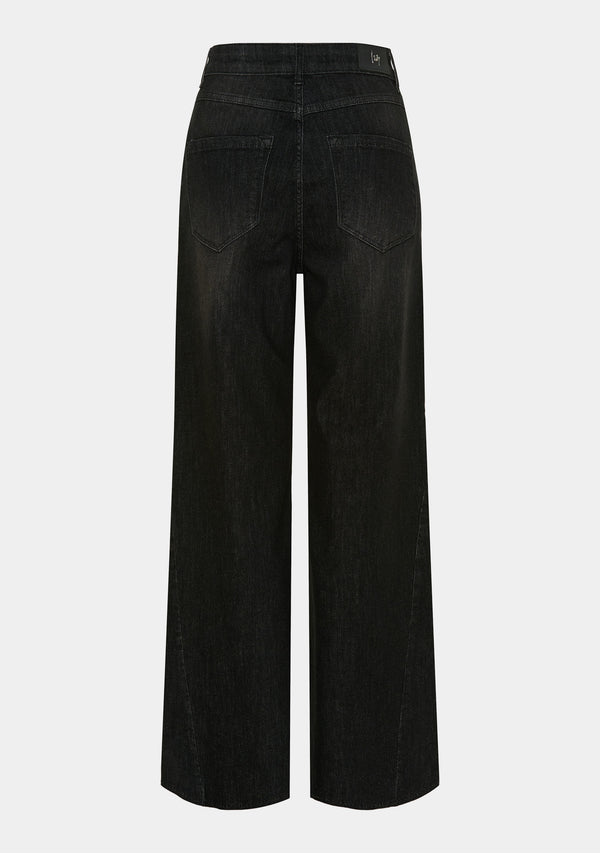 I SAY Como Wide Jeans Pants 927 Washed Black