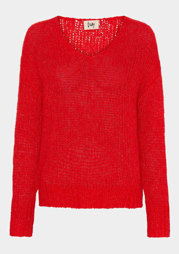 I SAY Cosima Knit Knitwear 432 Fresh Red