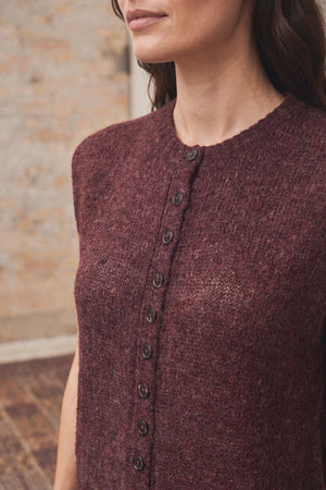I SAY Cosima Waistcoat Knitwear N69 Wine Melange