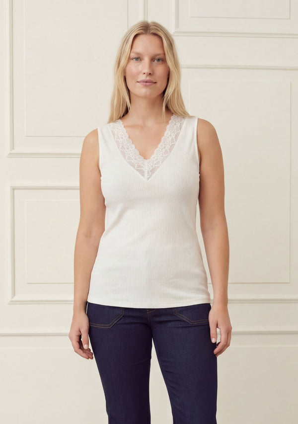 I SAY Dee V-Neck Top Tops 100 White