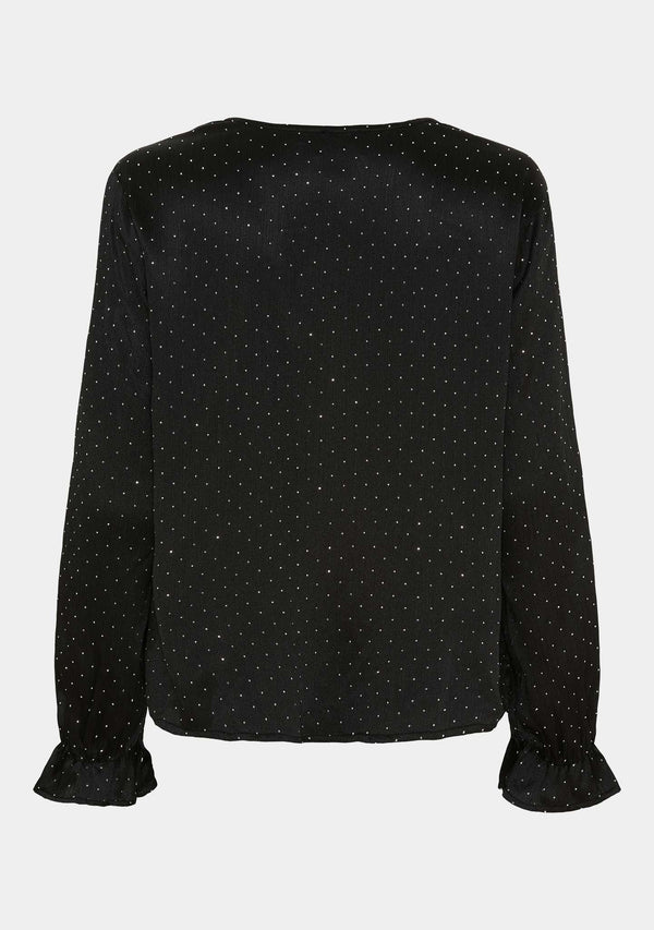 I SAY Delta Shiny Blouse Blouses 900 Black