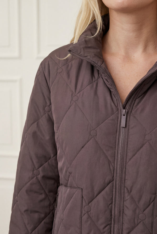 I SAY Diddi Quilted Jacket Outerwear 356 Dark brown