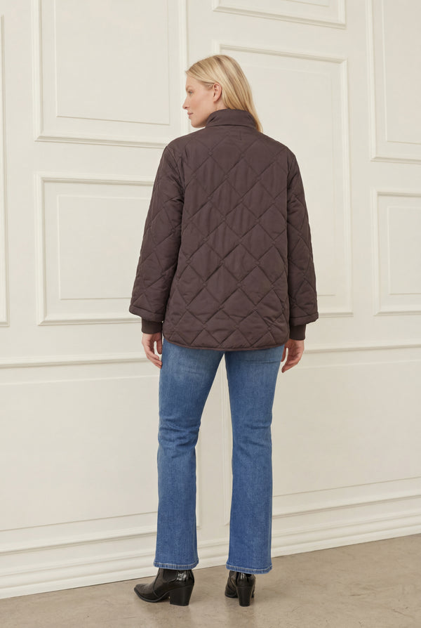 I SAY Diddi Quilted Jacket Outerwear 356 Dark brown