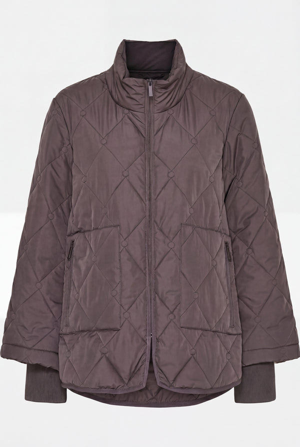 I SAY Diddi Quilted Jacket Outerwear 356 Dark brown