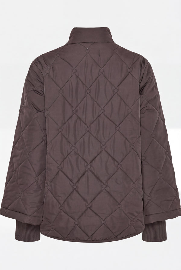 I SAY Diddi Quilted Jacket Outerwear 356 Dark brown