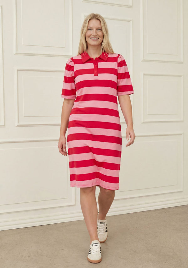 I SAY Ditte New Dress Dresses N30 Raspberry/Pink Stripe