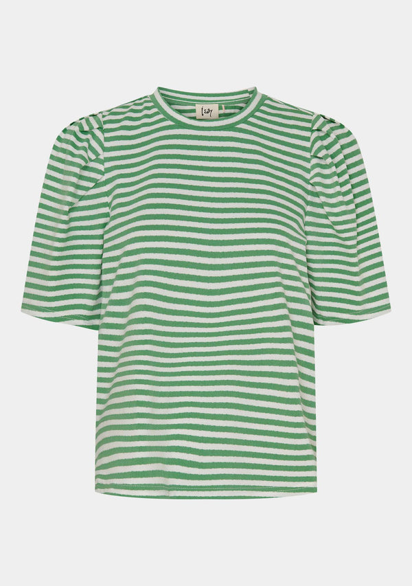 I SAY Ditte T-shirt T-Shirts G79 Green Stripe