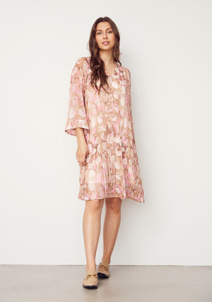 I SAY Enge New Dress Dresses M68 Luxury Camel w/Pink