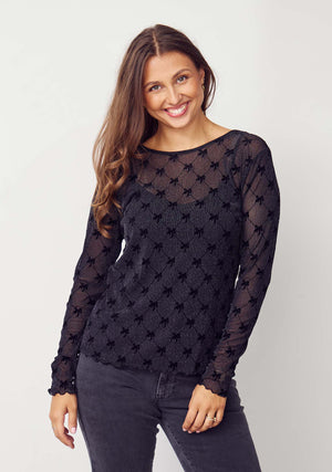 I SAY Fifi Blouse Blouses N01 Black Bow