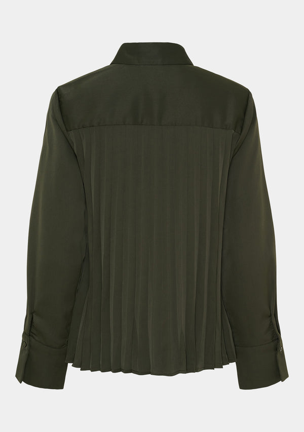 I SAY Frida Pleat Shirt Shirts 918 Army